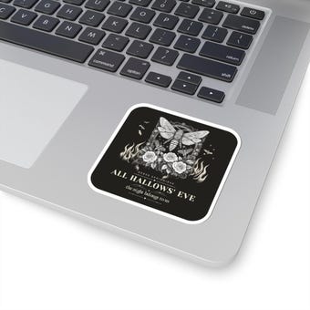 Gothic Moth Engraving Sticker photo 2