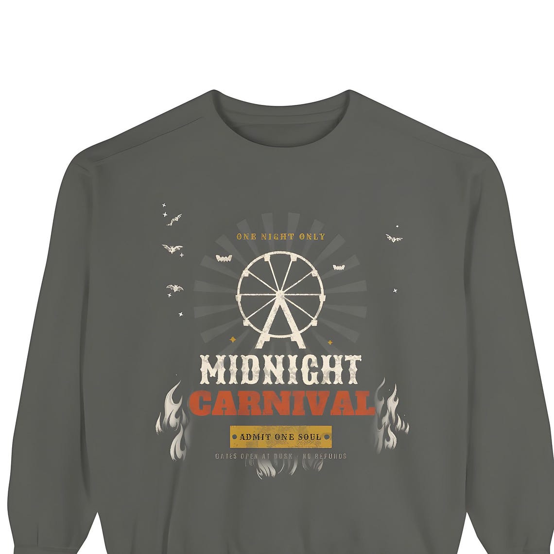 Midnight Carnival Sweatshirt — Comfort Colors crewneck sweatshirt by WedgeAtelier