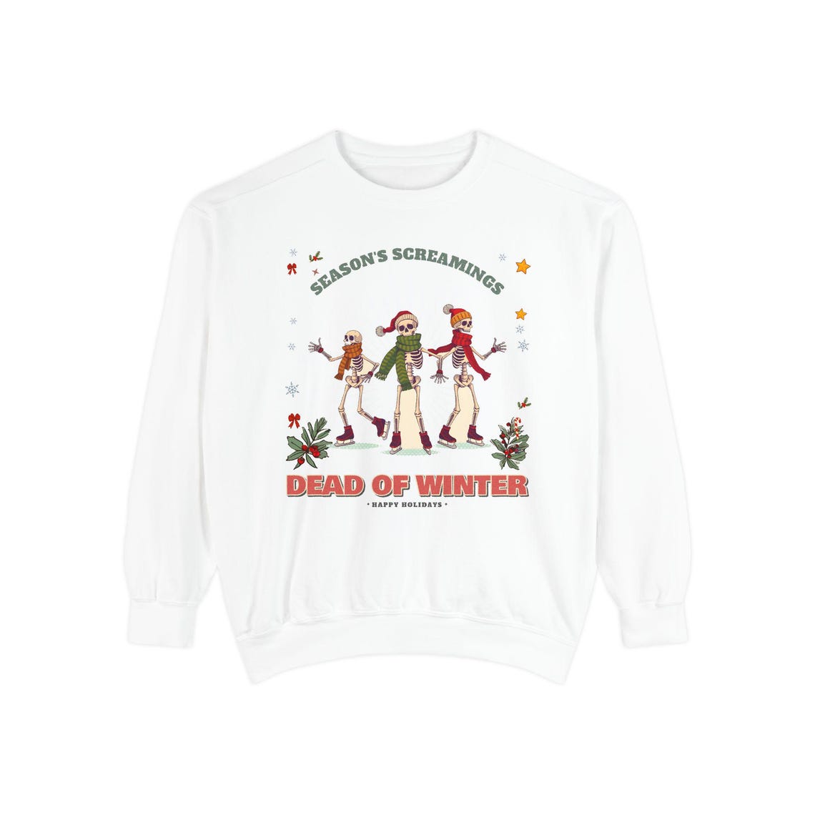 Dead of Winter Skeleton Christmas Sweatshirt by WedgeAtelier