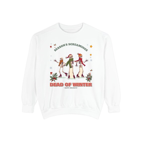 Dead of Winter Skeleton Christmas Sweatshirt by WedgeAtelier