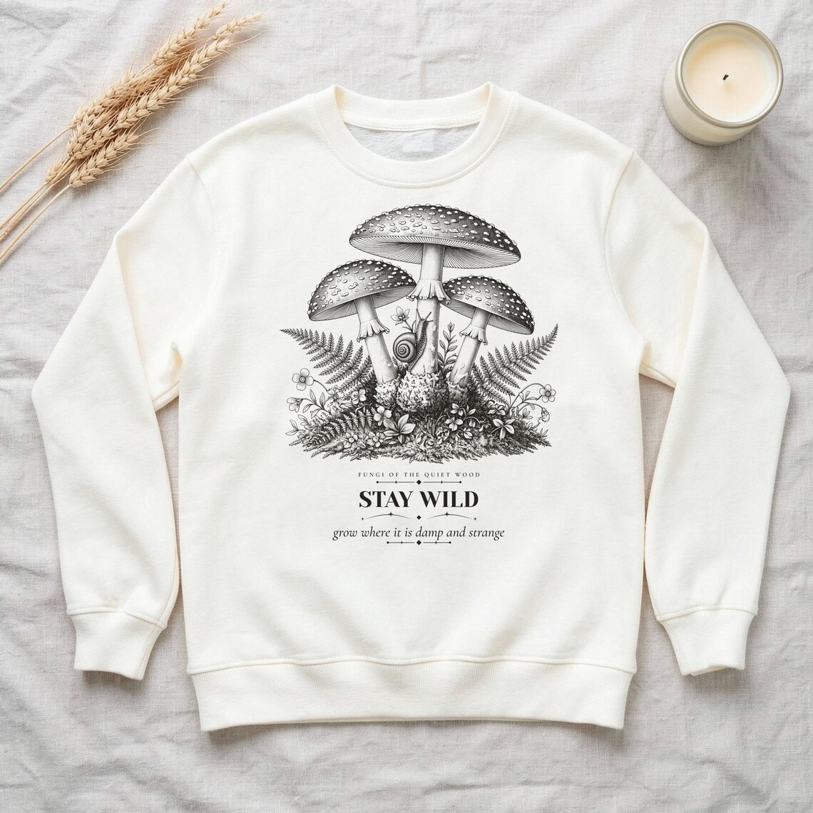 Cottagecore Mushroom Sweatshirt by WedgeAtelier