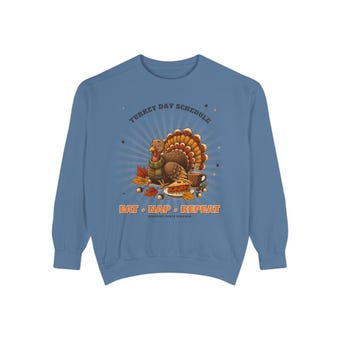 Eat Nap Repeat Thanksgiving Sweatshirt photo 4