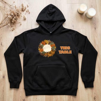 Thankful For This Table Wreath Hoodie photo 2