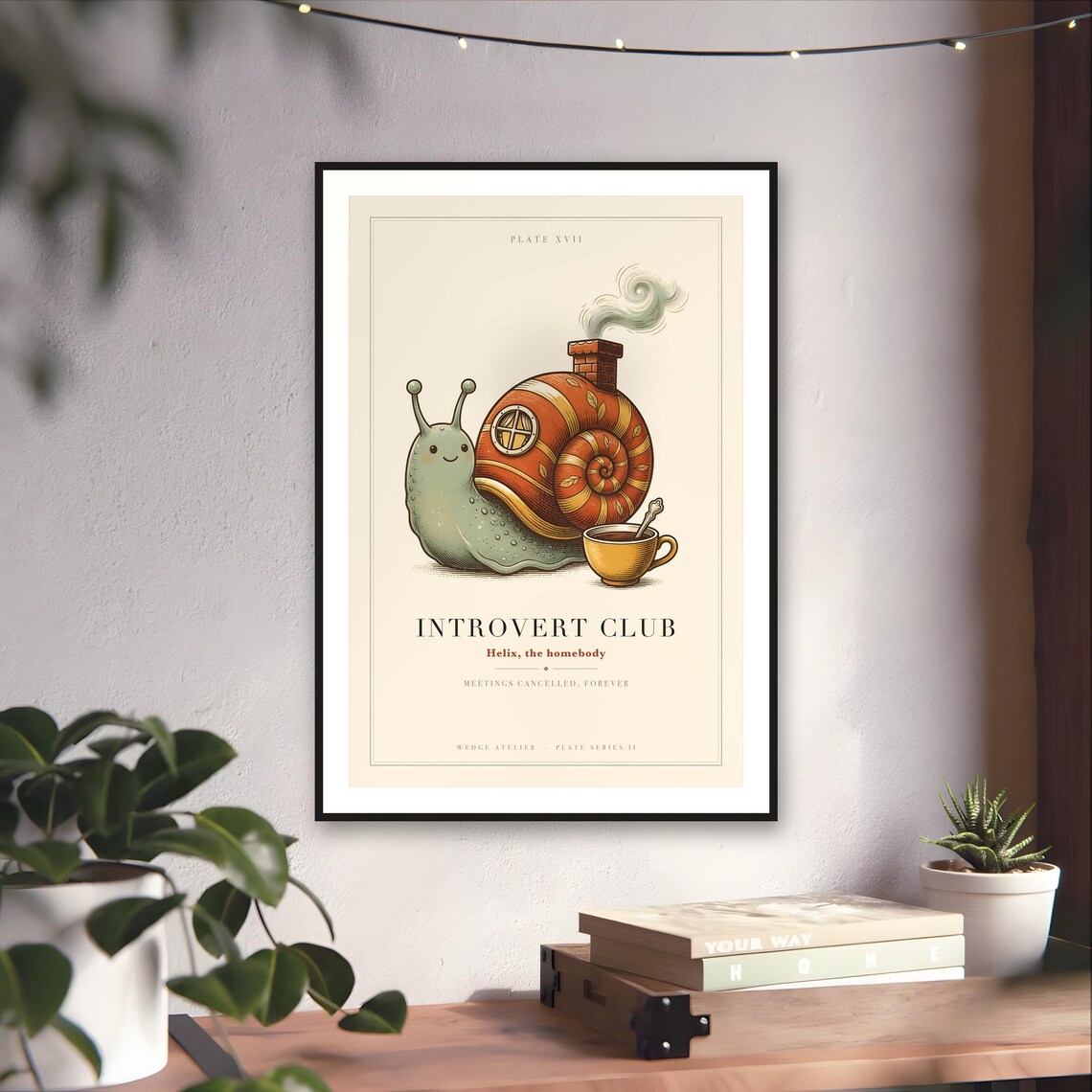 Introvert Club Snail Print — art print by WedgeAtelier