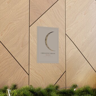 Gold Crescent Moon Print photo 5