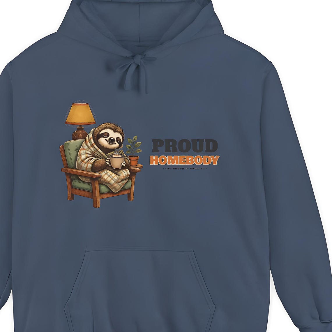 Homebody Sloth Hoodie — Comfort Colors hoodie by WedgeAtelier
