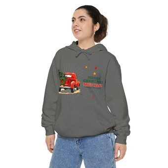 Vintage Red Truck Christmas Hoodie photo 6