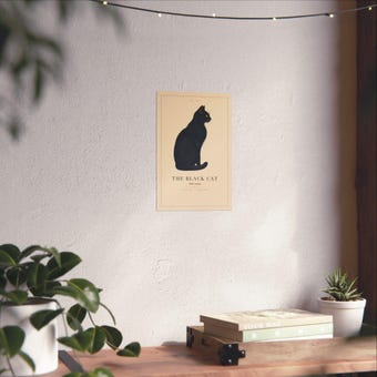 Black Cat and Moon Print photo 6