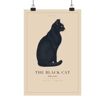 Black Cat and Moon Print photo 2