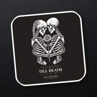 Till Death Skeleton Couple Vinyl Sticker photo 4