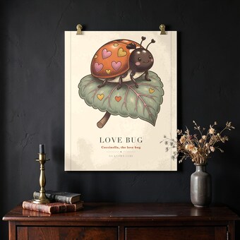 Love Bug Ladybug Wall Art Print photo 2