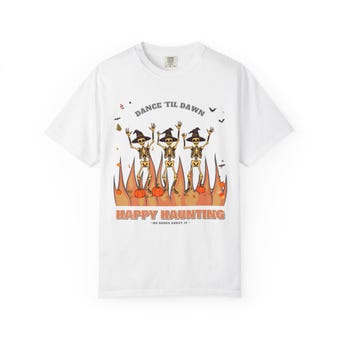 Dancing Skeletons Comfort Colors Halloween Shirt photo 2