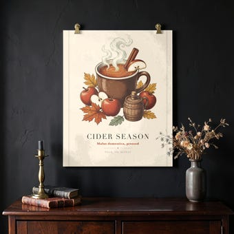 Retro Apple Cider Season Wall Art Print photo 2