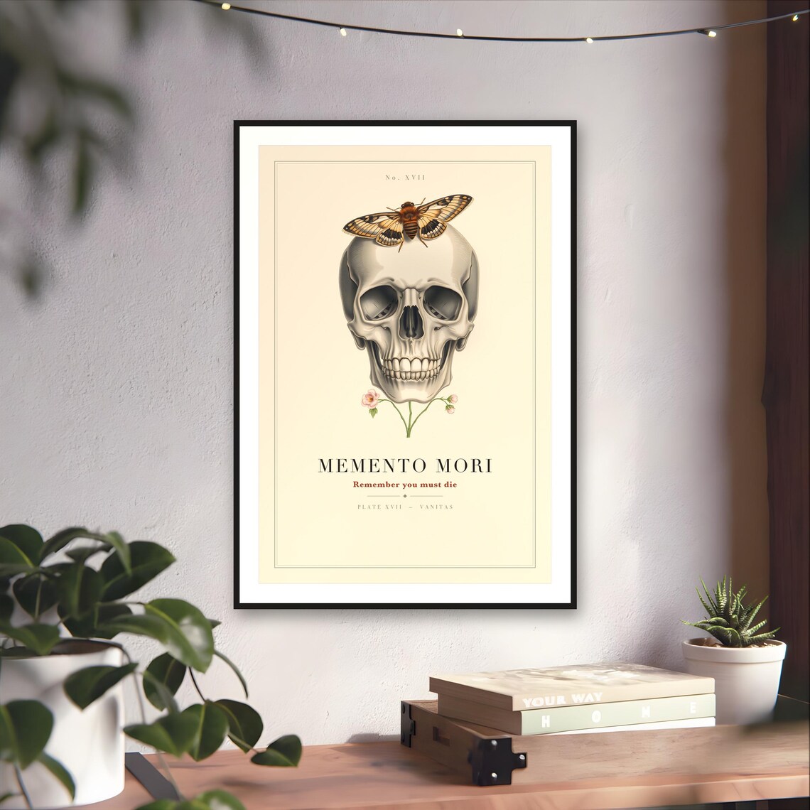 Memento Mori Skull Print — art print by WedgeAtelier