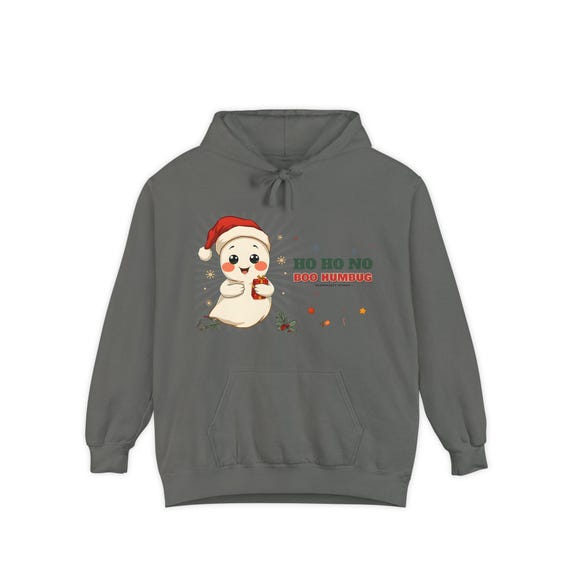 Boo Humbug Ghost Santa Hat Hoodie by WedgeAtelier