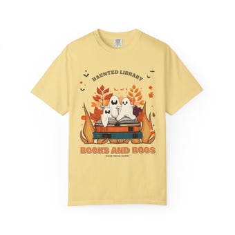 Books and Boos Comfort Colors Halloween Shirt photo 6