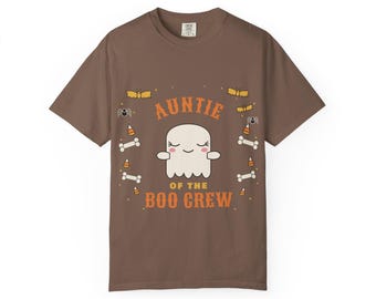 Auntie of the Boo Crew Shirt, Cute Ghost Halloween Tee, Matching Family Halloween T-Shirt, Auntie Gift, Comfort Colors