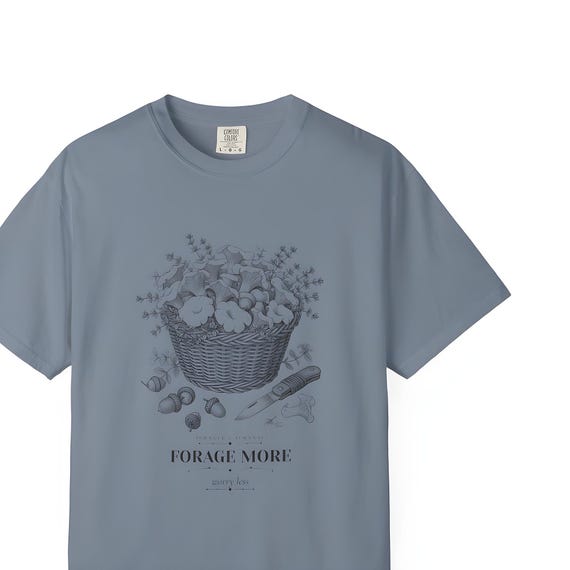 Foraging Mushroom Shirt — Comfort Colors tee by WedgeAtelier