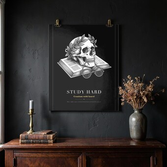 Dark Academia Skull Wall Art Print photo 4