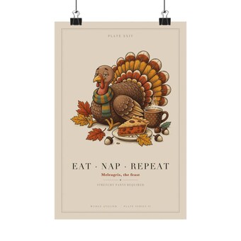 Eat Nap Repeat Thanksgiving Print photo 2