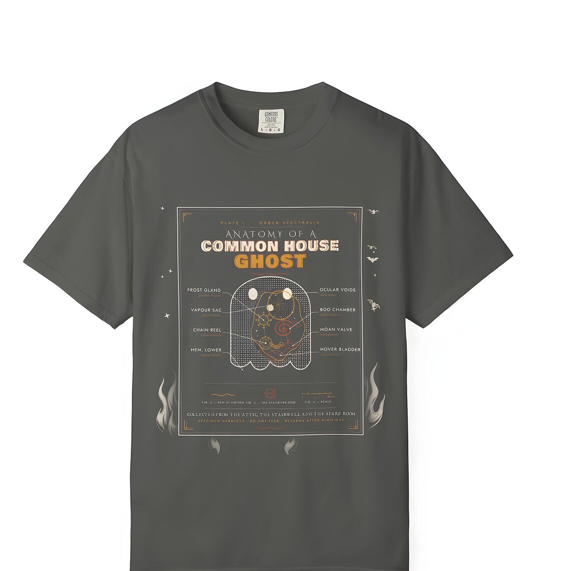 Funny Ghost Anatomy T-Shirt — Comfort Colors tee by WedgeAtelier