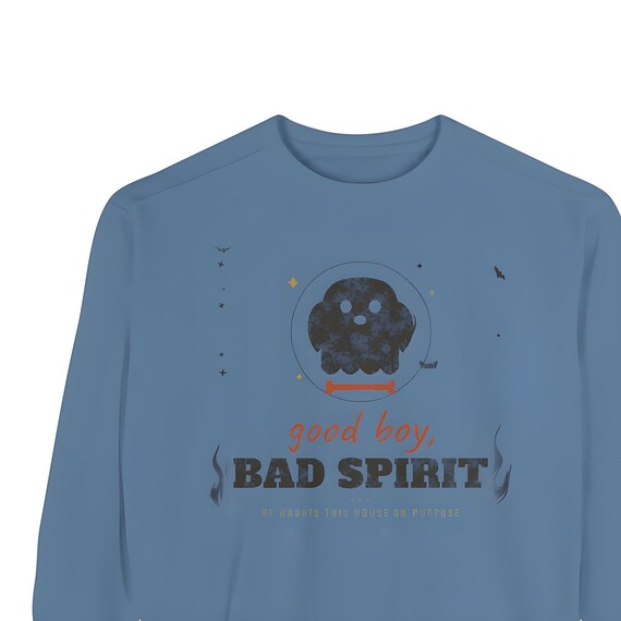 Ghost Dog Sweatshirt — Comfort Colors crewneck sweatshirt by WedgeAtelier