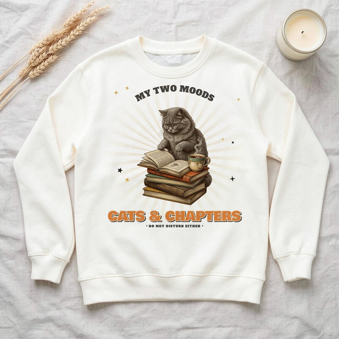 Cats & Chapters Sweatshirt by WedgeAtelier