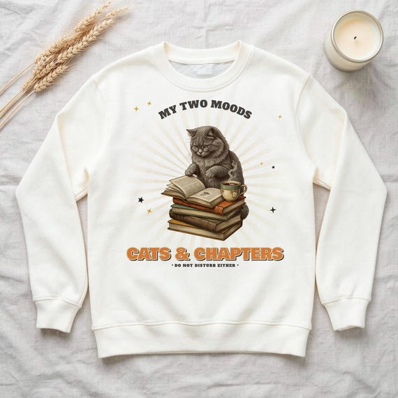 Cats & Chapters Sweatshirt by WedgeAtelier