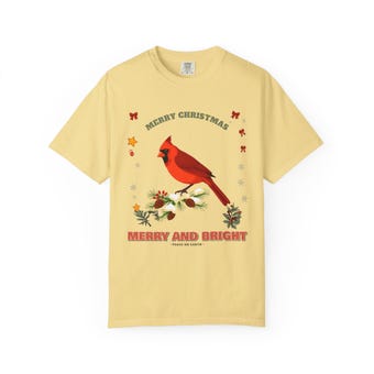 Cardinal Christmas Comfort Colors Shirt photo 5