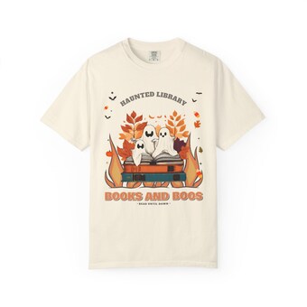 Books and Boos Comfort Colors Halloween Shirt photo 3