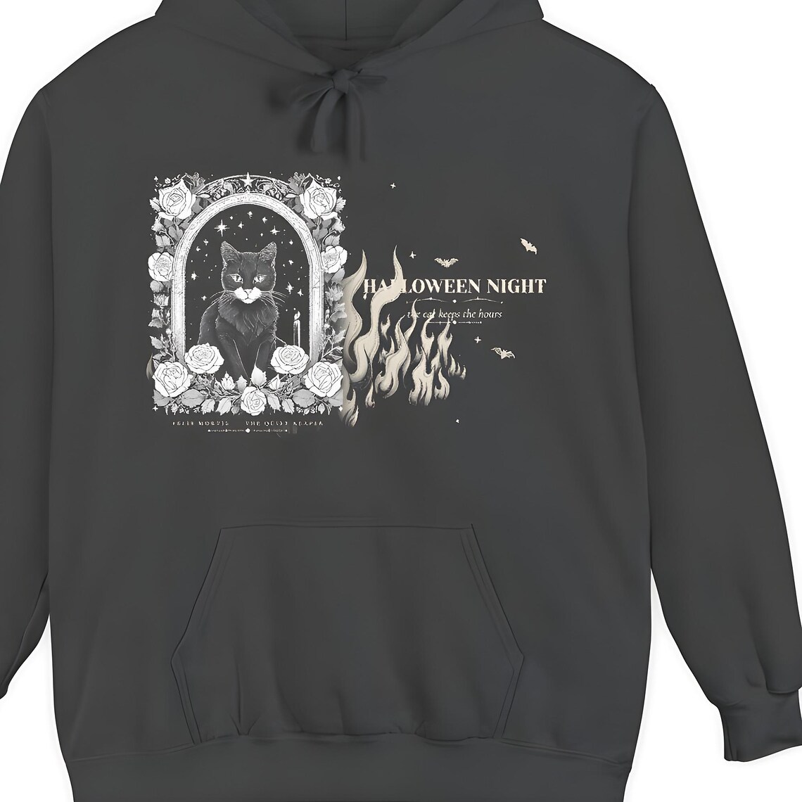 Gothic Black Cat Tarot Hoodie — Comfort Colors hoodie by WedgeAtelier