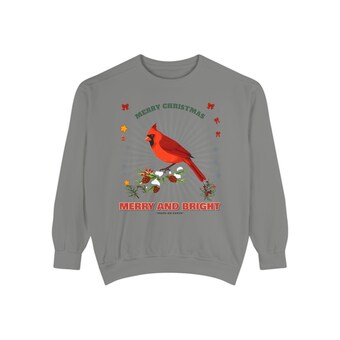 Cardinal on Snowy Pine Christmas Sweatshirt photo 4