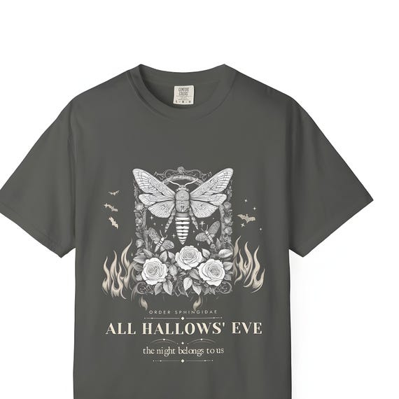 Gothic Moth Engraving T-Shirt — Comfort Colors tee by WedgeAtelier
