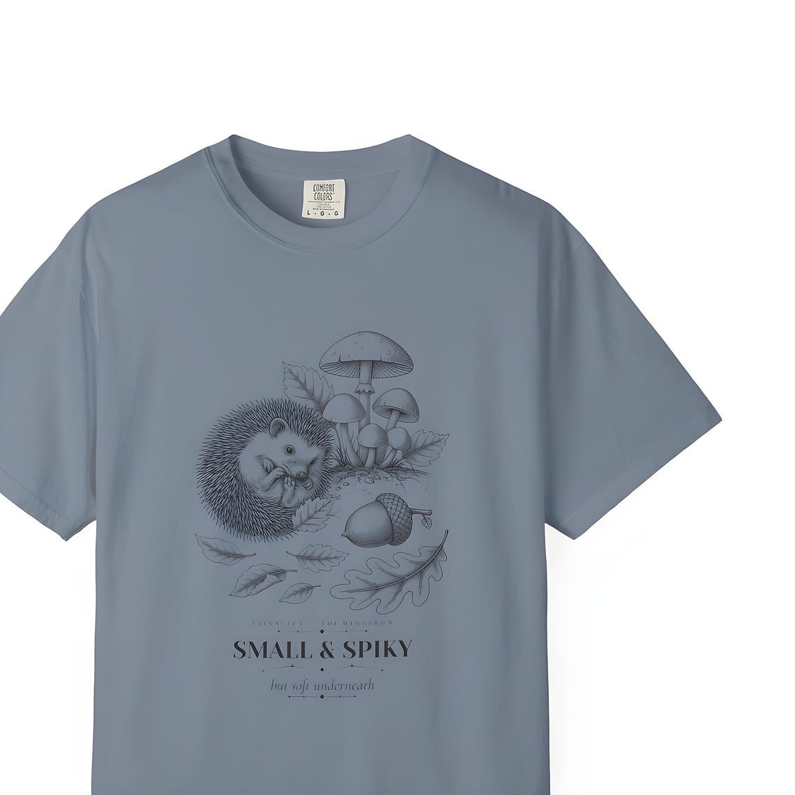 Hedgehog Mushroom Shirt — Comfort Colors tee by WedgeAtelier