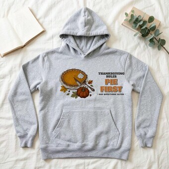 Funny Pumpkin Pie First Thanksgiving Hoodie photo 2