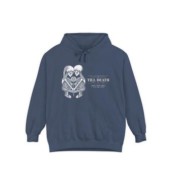 Till Death Skeleton Couple Comfort Colors Hoodie photo 4