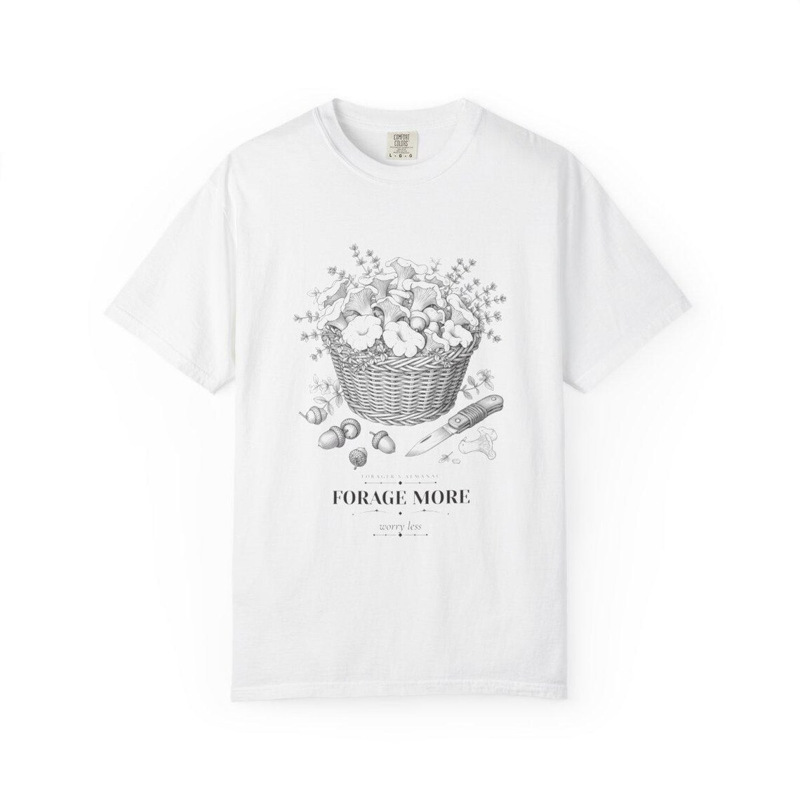 Cottagecore Chanterelle Mushroom Basket Tee by WedgeAtelier