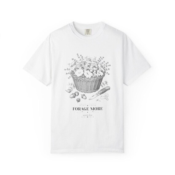 Cottagecore Chanterelle Mushroom Basket Tee by WedgeAtelier