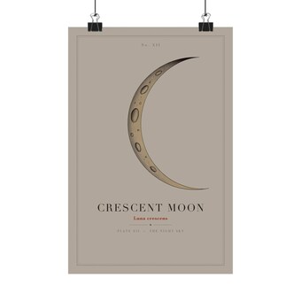 Gold Crescent Moon Print photo 2