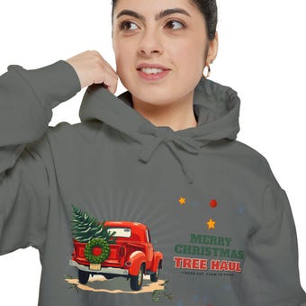 Vintage Red Truck Christmas Hoodie photo 5