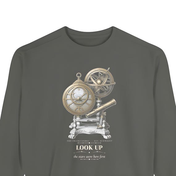 Dark Academia Astronomy Sweatshirt — Comfort Colors crewneck sweatshirt by WedgeAtelier