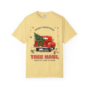 Vintage Red Truck Christmas Tee photo 5