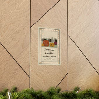 Folk Art Jack O Lantern Sampler Print photo 5