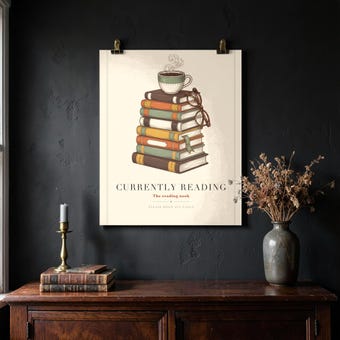 Currently Reading Book Stack Art Print photo 4