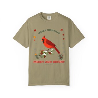 Cardinal Christmas Comfort Colors Shirt photo 4