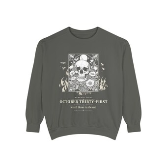 Gothic Skull and Poppies Sweatshirt photo 2