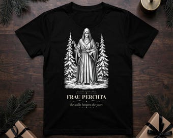 Frau Perchta Gothic Christmas Tee, Alpine Folklore, Comfort Colors Cotton (100% Cotton)
