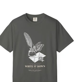 Dark Academia Quill and Moth Tee photo 2