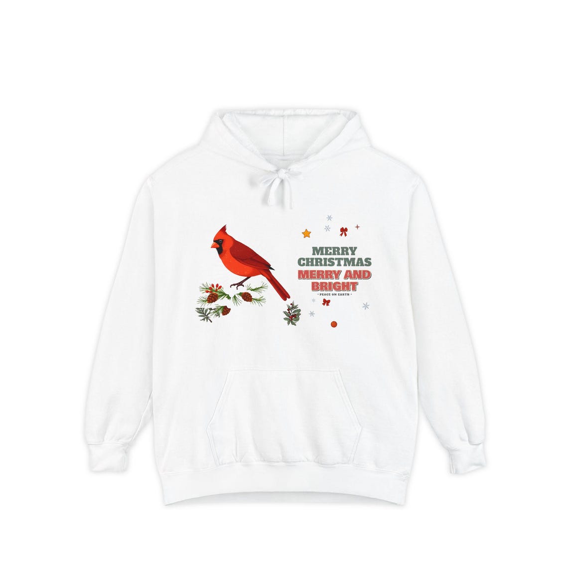 Retro Cardinal Christmas Hoodie by WedgeAtelier