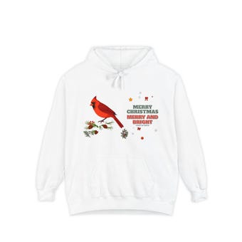 Cardinal on Snowy Pine Christmas Hoodie photo 2